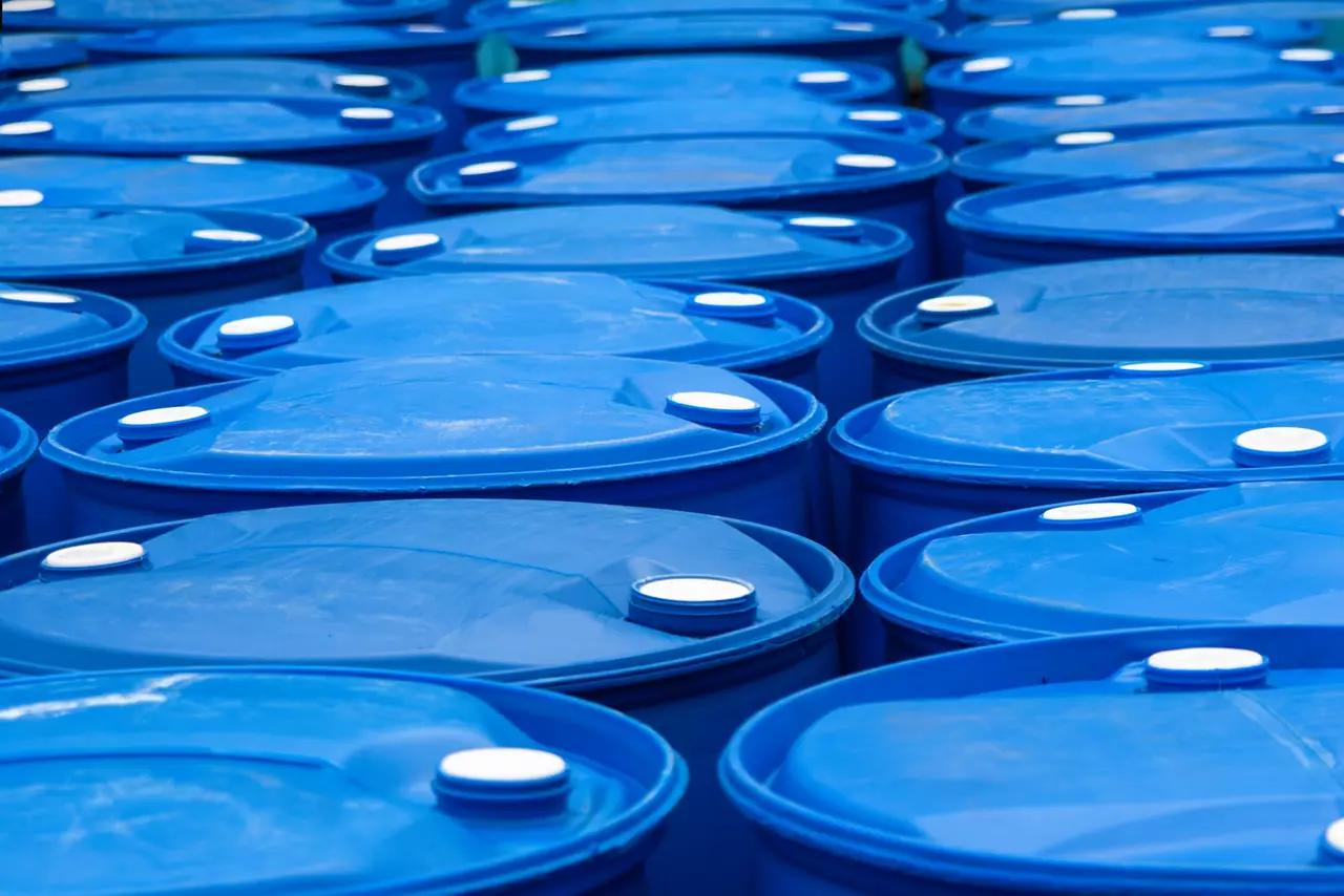 Chemical Plant, Plastic Storage Drums